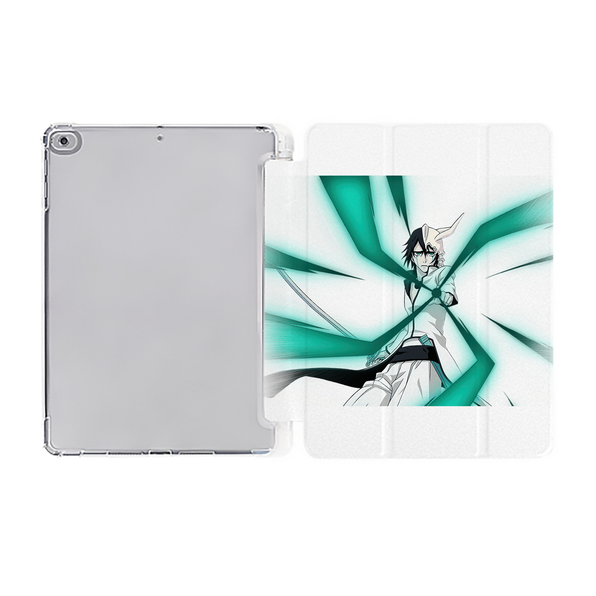 （画像用） ブリーチ ウルキオラ·シファー BLEACH Ulquiorra cifer IPad ケース ペン収納付き 三つ折りスタンド PUレザー×シリコン 対応機種9.5/10.5/10.9インチ